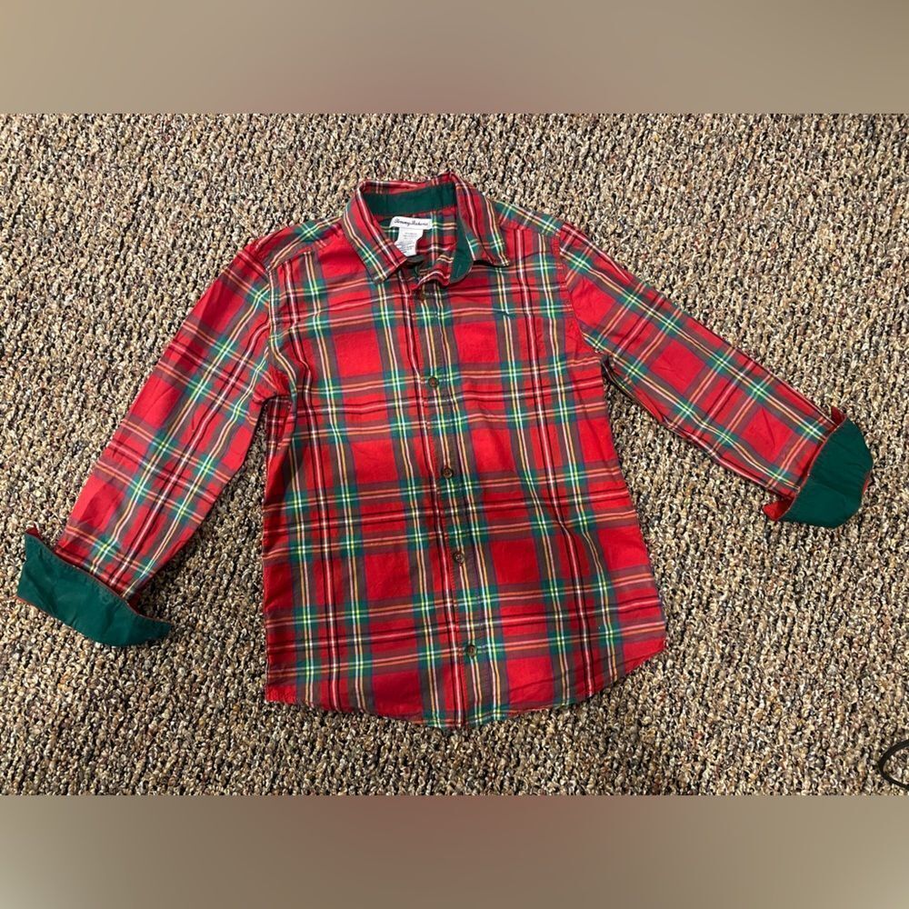Tommy Bahaha Youth plaid button down shirt